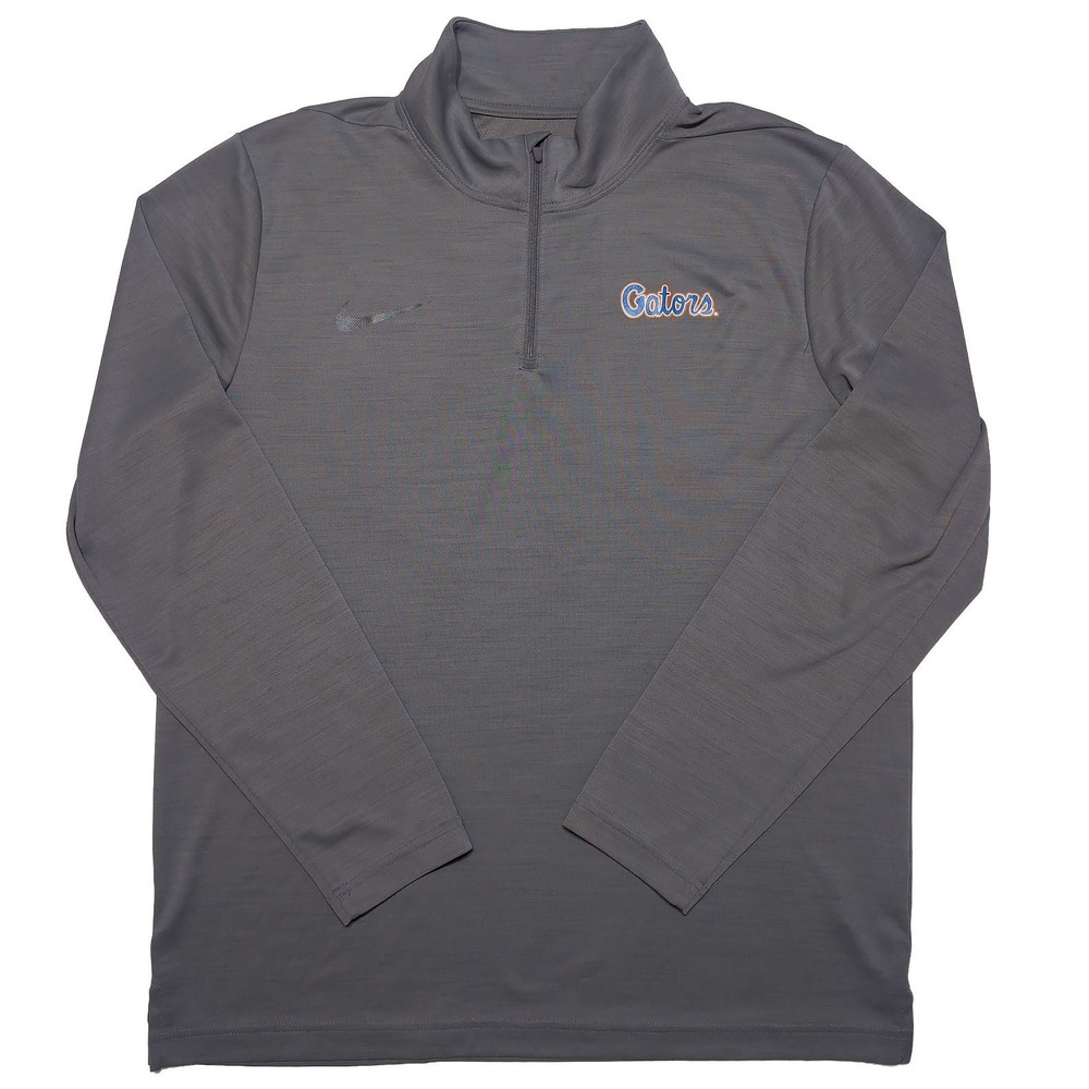NIKE Florida Gators 1/4 Zip Pullover Script Logo Gray Men's Large L
